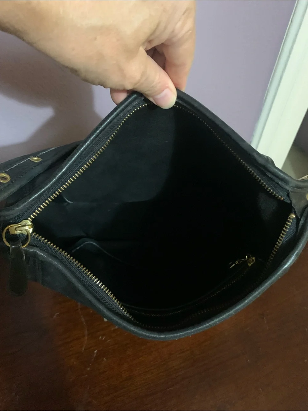 Vintage COACH Purse 9060 Black Leather Duffle Sac Shoulder Bag Hobo Bucket